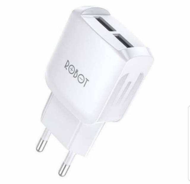 Batok charger robot RT-K6 dual USB PORT 2,4 A warna putih