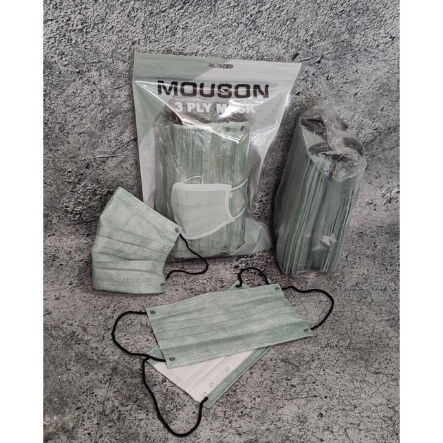 Masker mouson 50pcs 3ply/masker dewasa polos/masker earloop