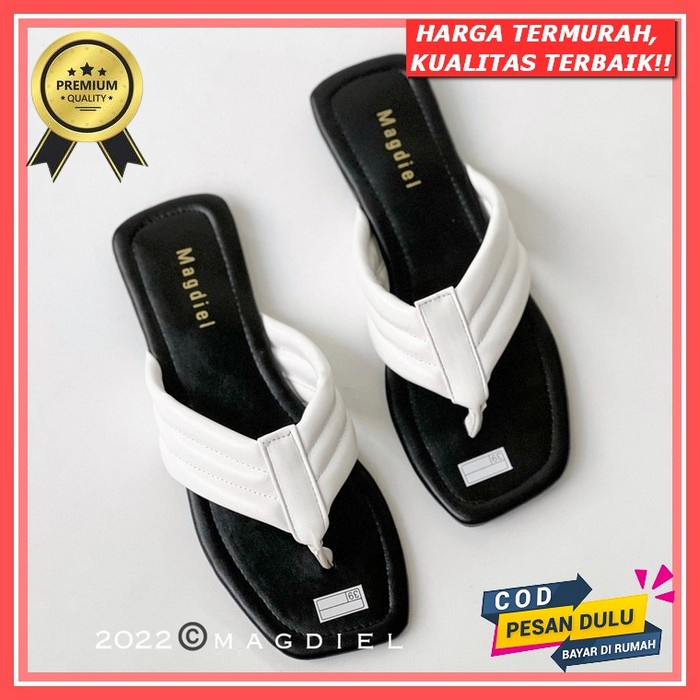 Sandal Teplek Wanita Kekinian Sandal Datar Slop Import Sendal Wanita Kondangan Terbaru Sendal Trepes
