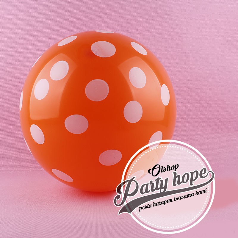 balon polkadot orange / balon polkadot / balon polkadot orange / balon motif polkadot orange