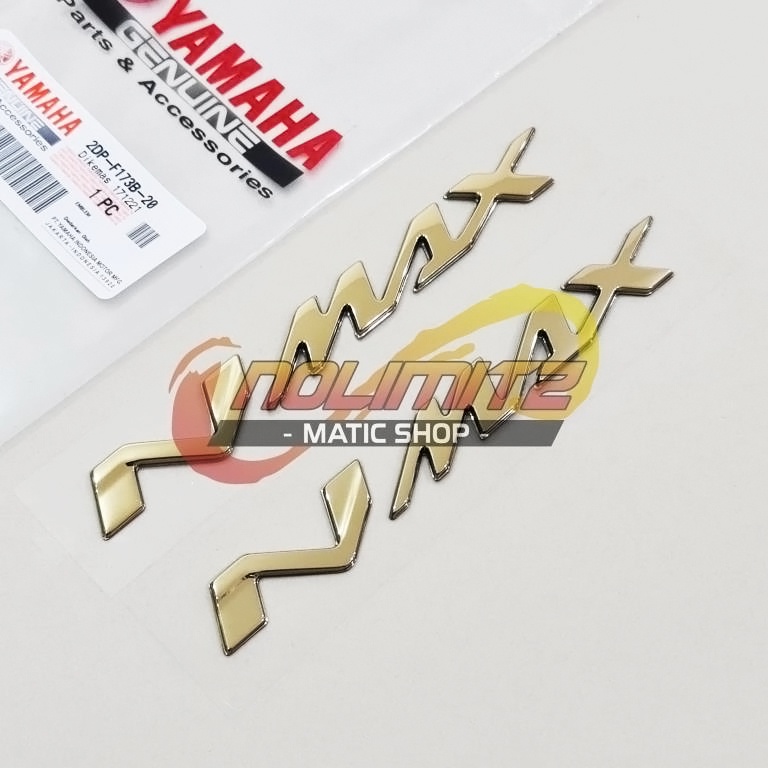 Emblem Logo 3D Timbul Ori Genuine Parts NMAX Gold