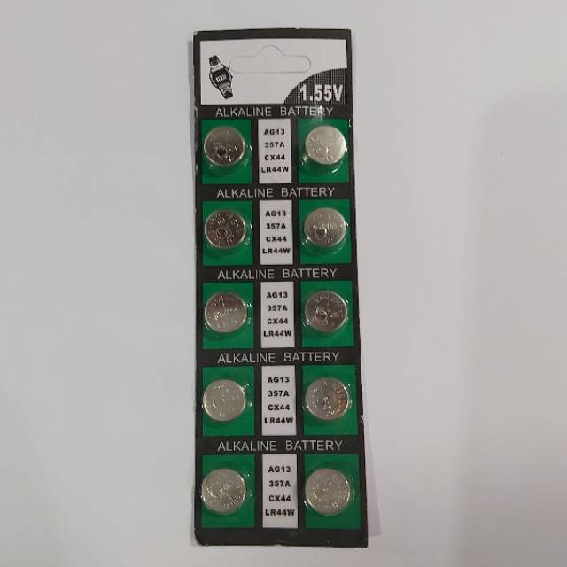 Alkaline Baterai Kancing SNI LR44 AG13 357A CX44 Battery SNI-1