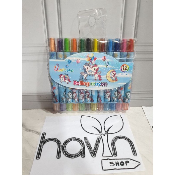 crayon putar/rolling crayon/oil pastel/Krayon putar PENDEK-Unicorn