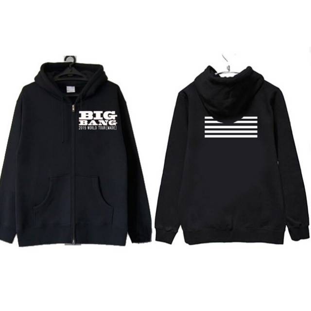 JAKET HOODIE ZIPPER BIGBANG 2015 WORLD TOUR MADE KPOP IMPORT QUALITY