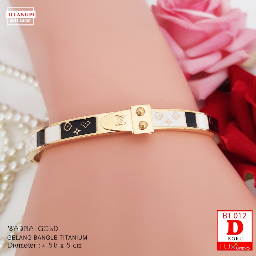 BT 012 Gelang Titanium Premium Wanita Dewasa Perhiasan Mas Rose Gold Mata Zirkon Aksesoris Fashion Brand Dunia Gelang Titanium Anti Karat Selamanya Luxx Xuping