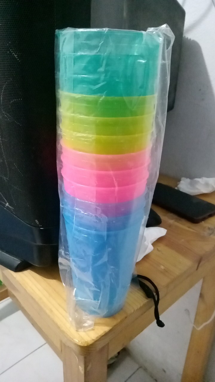 (12pcs) Gelas Plastik Kh Warna Bening