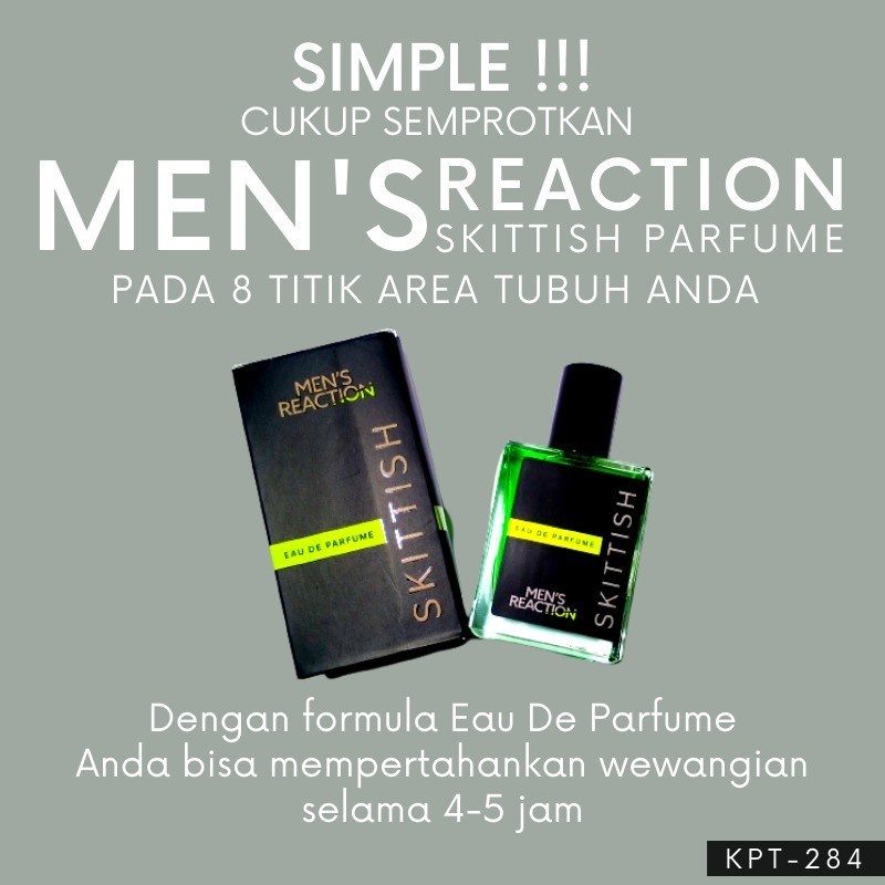 Parfum Men's Reaction Skittish - Parfume Pria Dengan 3 Aroma / parfume pemikat wanita