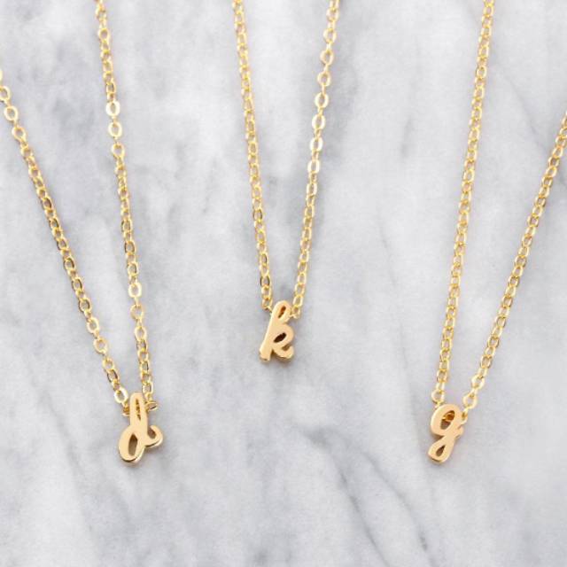 Kalung Emas Asli Tua Inisial Custom /Kalung Inisial Emas /Kalung Disney /Kalung Kucing /Kado Ultah