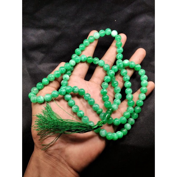 TASBIH BATU GIOK ASLI NATURAL ISI 99 BUTIR
