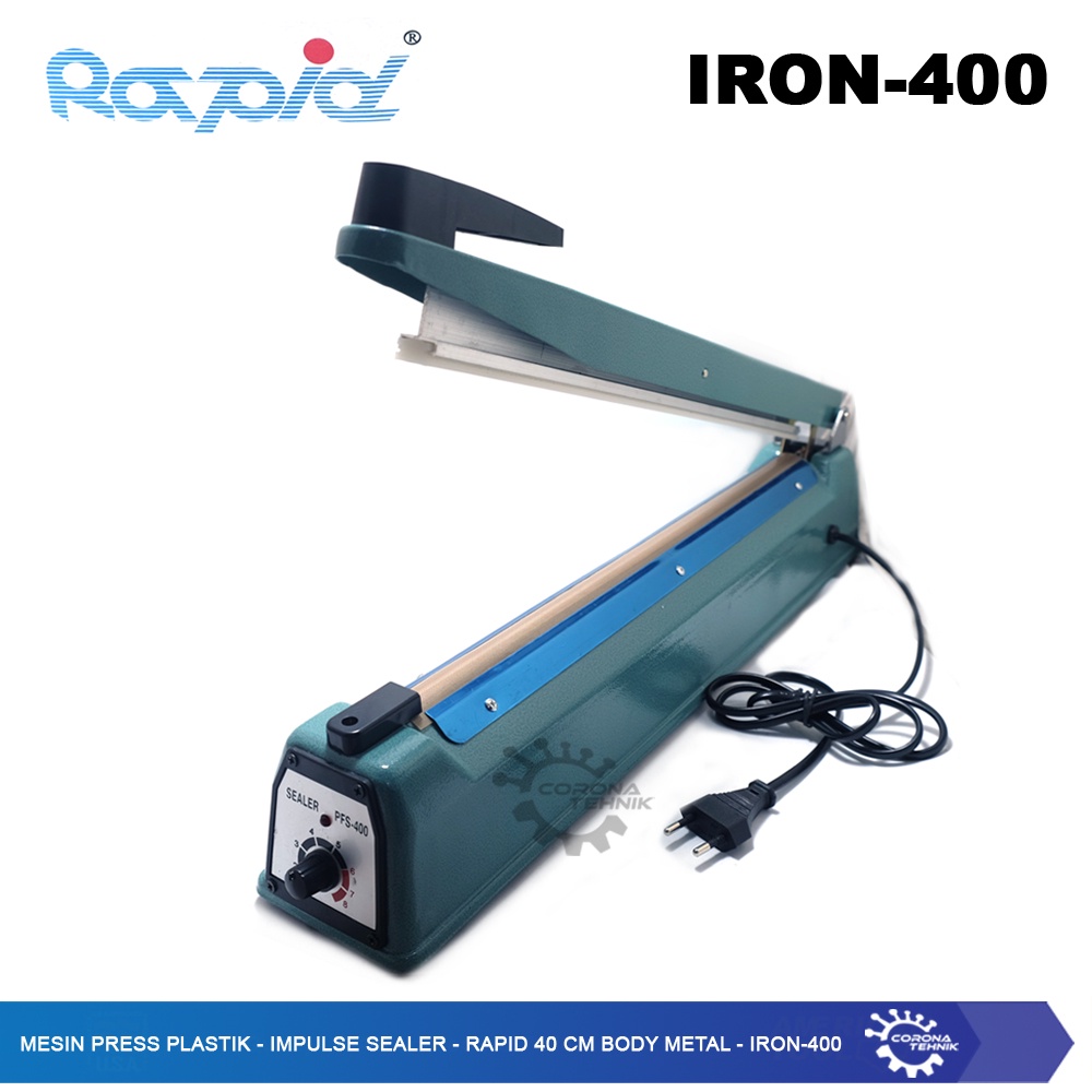 Impulse Sealer Rapid 40 cm Body Metal - IRON-400 - Mesin Press Plastik