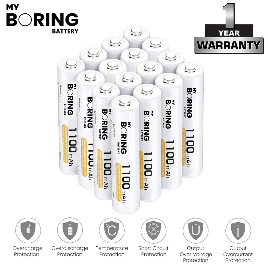 My Boring Baterai AAA 1100 mAh 16 Pack High Power AAA Rechargeable