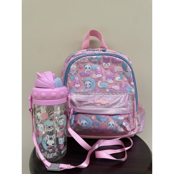 Preloved Smiggle Teeny Tiny Backpack Original Ransel Playgroup PAUD Set Botol Minum