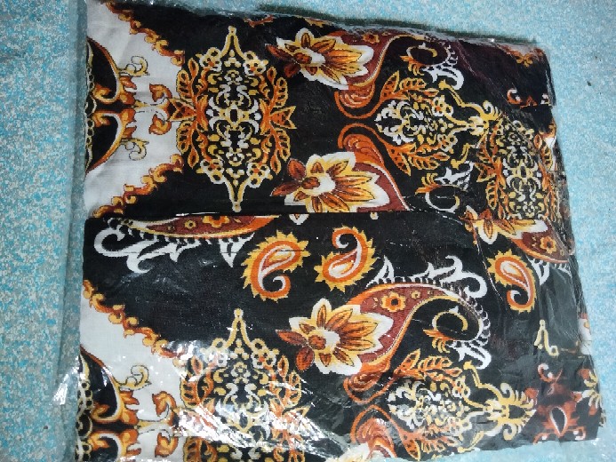 ( Promo ) Gamis Batik Bahan Katun Rayon Seleting Lengan Panjang