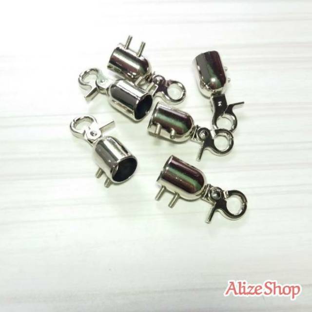 Per Lusin Cantolan Besi Untuk Gagang Tas Rajut Tali Kur Dll Gold Nikel