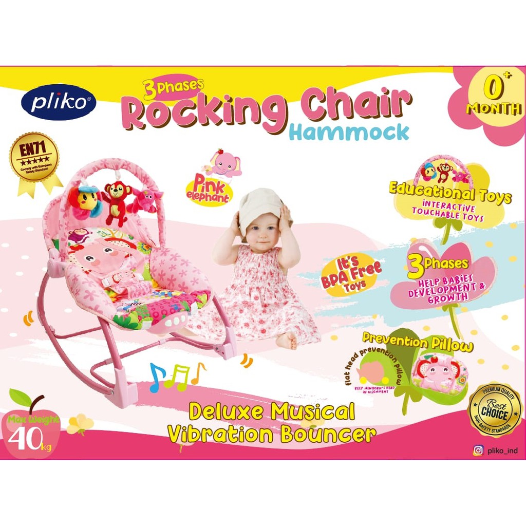 Baby Bouncer Bayi Pliko Rocking Chair Hammock 3 Phases Pk 308