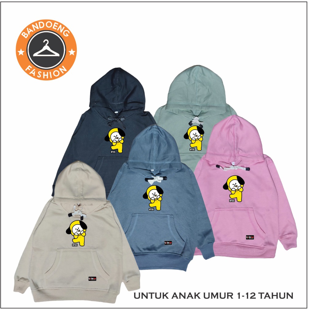 Jaket Anak Perempuan Hoodie Anak Perempuan Sweater Anak Laki Laki Warna Hijau Mint Usia 1-12 Tahun