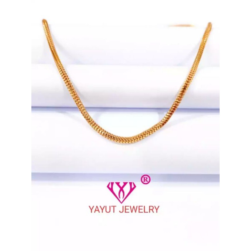 Kalung pria wanita Milano Bulat berlapis emas/kalung titanium terbaru anti karat