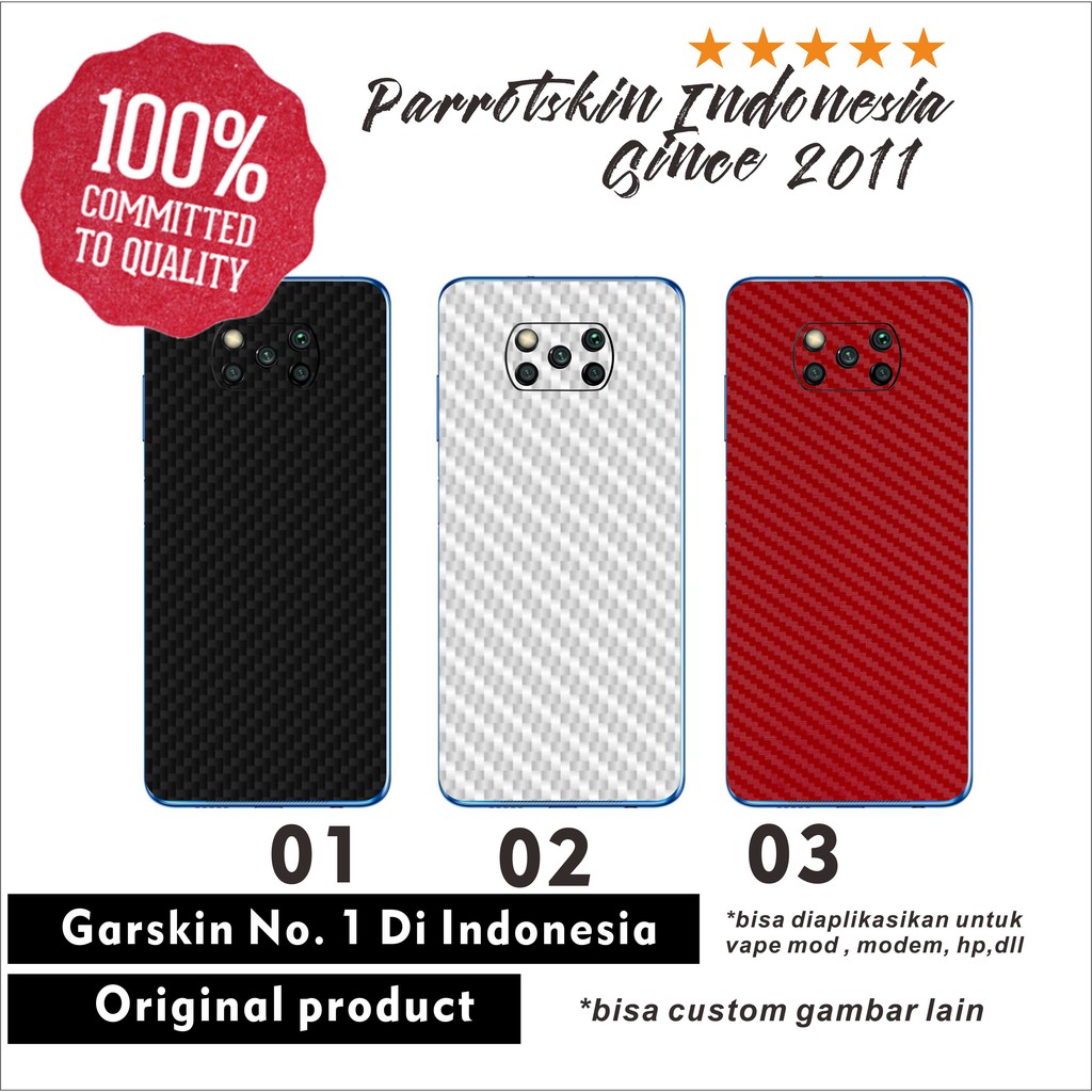 Garskin Skin Xiaomi Poco X3 carbon texture anti gores back case