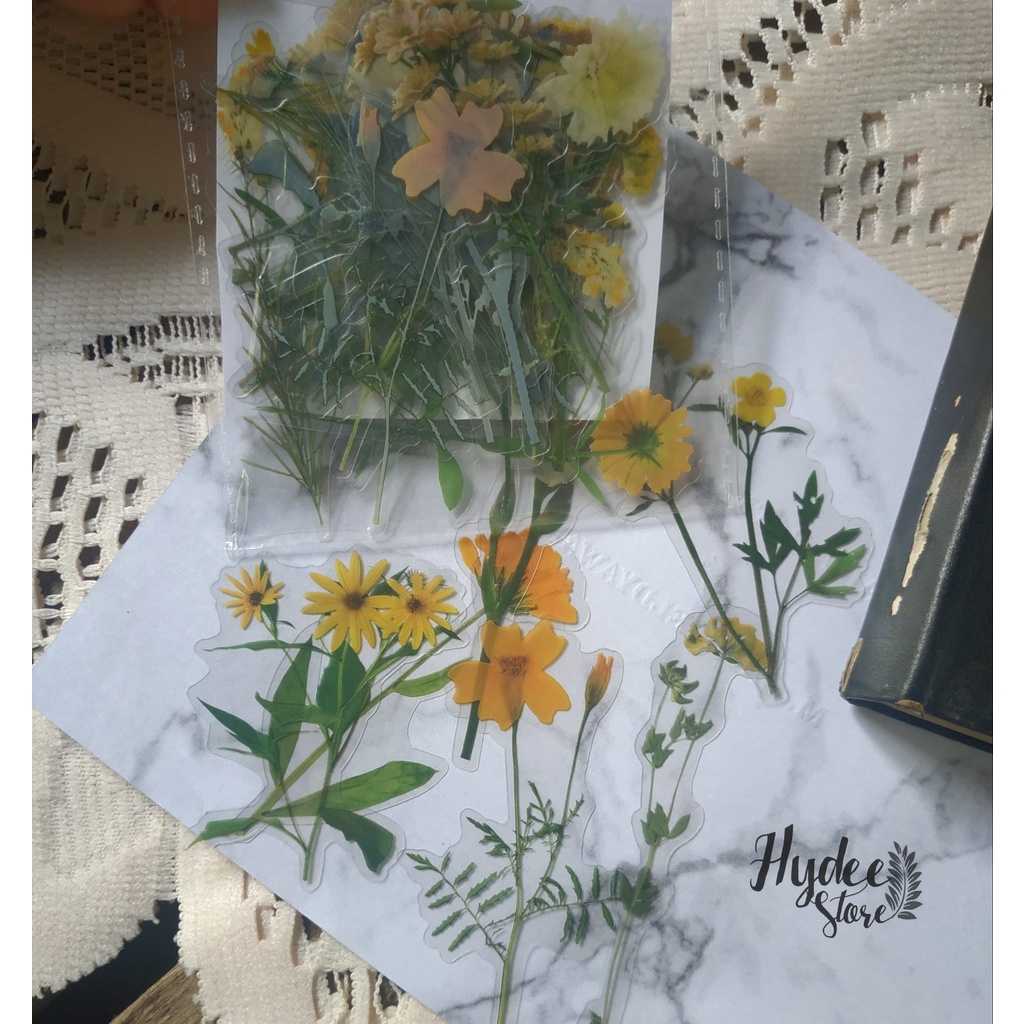 

[share] share stiker jurnaling deco sticker/ Sticker Bunga Transparan jurnaling scrapbooking /Art journal journal kit