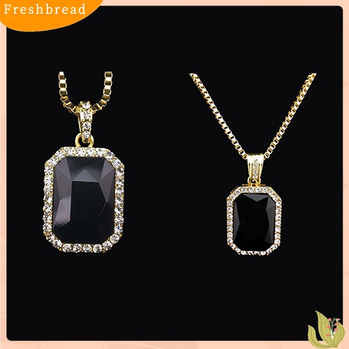 Terlaris Men's Fashion Jewelry Cool Hip Hop Box Chain Octagon Square Pendant Charm Necklace