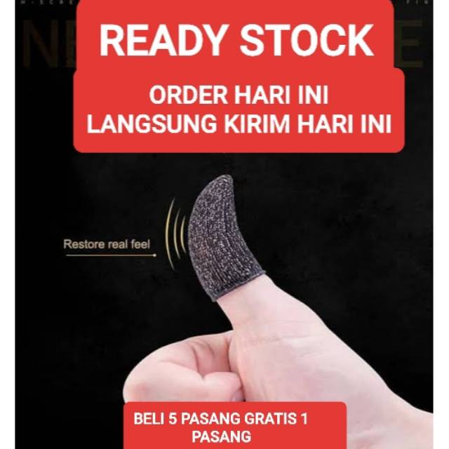 TERMURAH GRATIS ONGKIR SARUNG TANGAN JEMPOL/ANTI KERINGAT/GAME/MOBILE LEGEND/FINGER COTS/GOST TOUCH