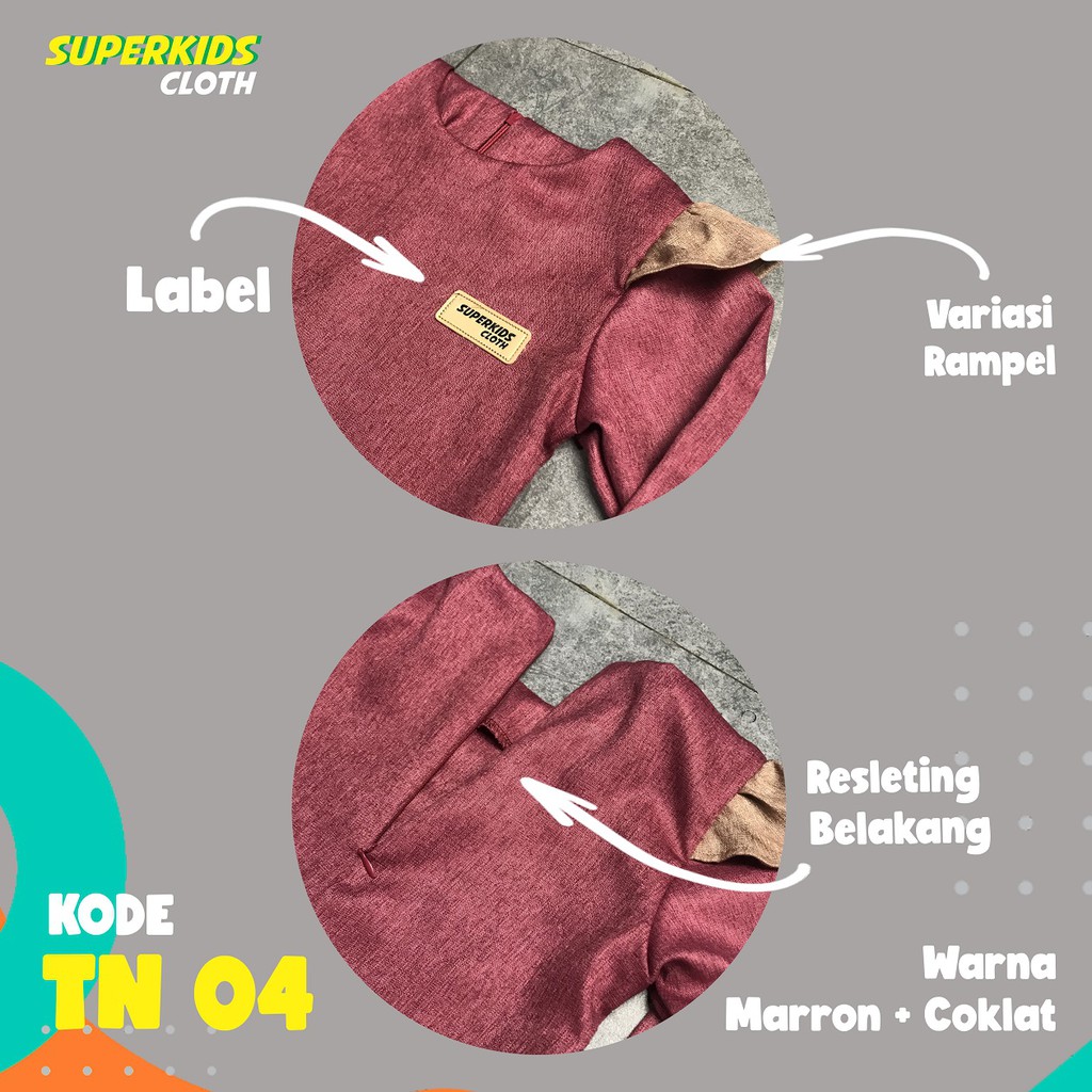 TUNIK ANAK CEWEK KEMEJA ANAK PEREMPUAN SUPERKIDS MAROON 1 - 10 Tahun