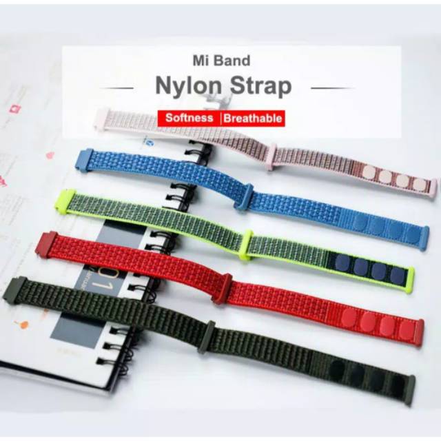 Strap Nylon Xiaomi Mi Band 7/6/5/4/3 Smartband - Tali Jam Nylon Xiaomi Mi Band 7 6 5 4 3