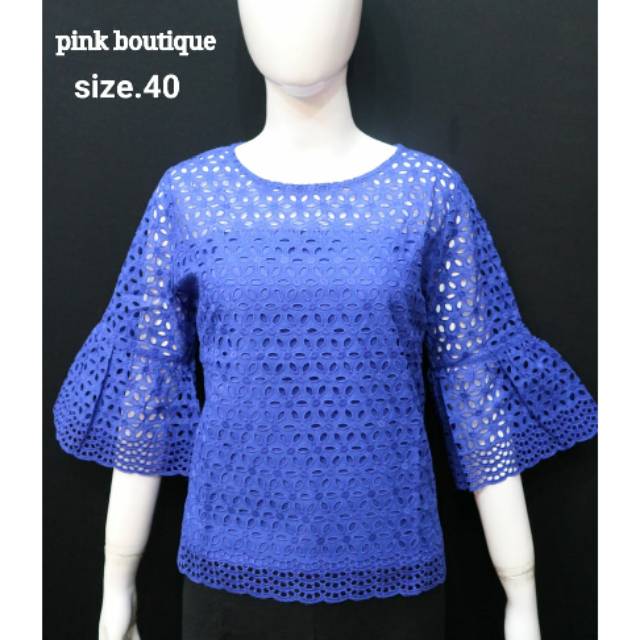 Blouse PINK BOUTIQUE Katun Full bordir bolong keliling