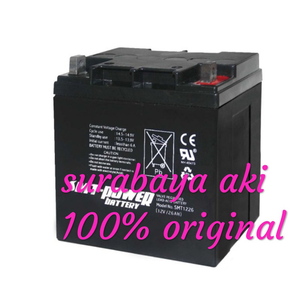 Aki Kering 12V 26AH aki genset SMT POWER 26AH 12VOLT 26AMPER SMT 26AH 26AMPER 12V