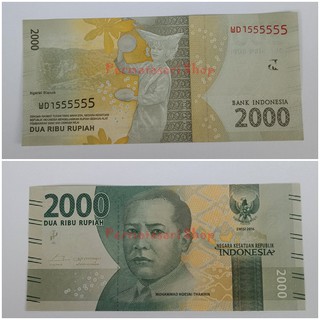 Jual uang kertas 2000 rupiah seri NKRI nomer seri solid WDI555555 ...