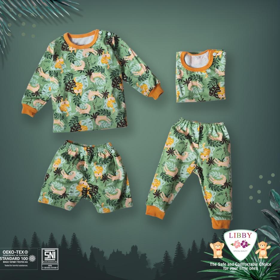 ✤ LIBBY Stelan Baju Pendek Anak Kecil Motif Animal Wildness (1stel) ☜