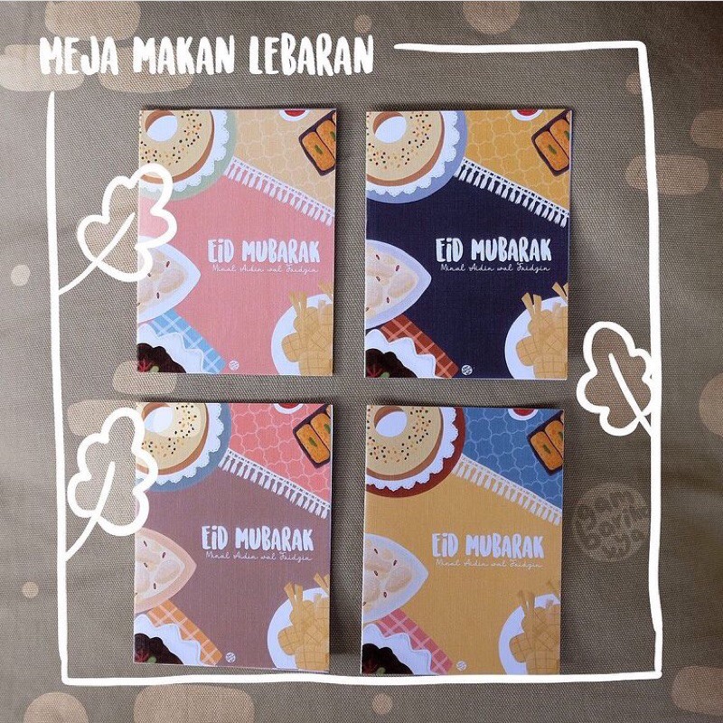 kartu lebaran meja makan