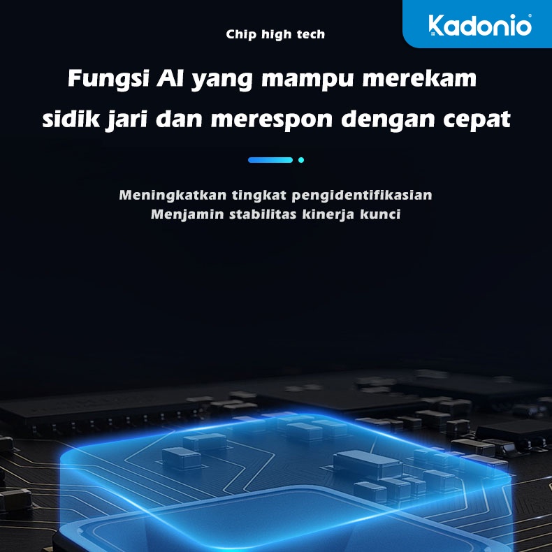 KADONIO kunci pintu sidik jari Handle Kunci Pintu Rumah Elektronik Fingerprint Security USB charge kunci pintu digital hendel pintu rumah