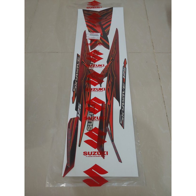 Striping Skywave 2009 Hitam Merah Original Suzuki SGP