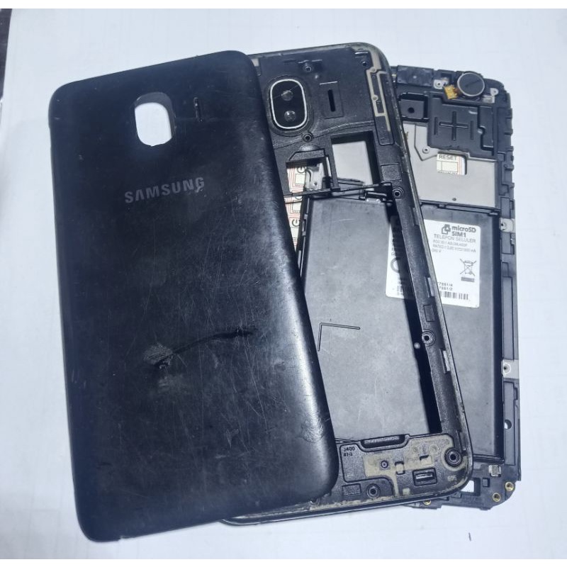 Casing set Backdoor frame tatakan Lcd SAMSUNG J4 J400F Tutup belakang baterai Original bekas copotan