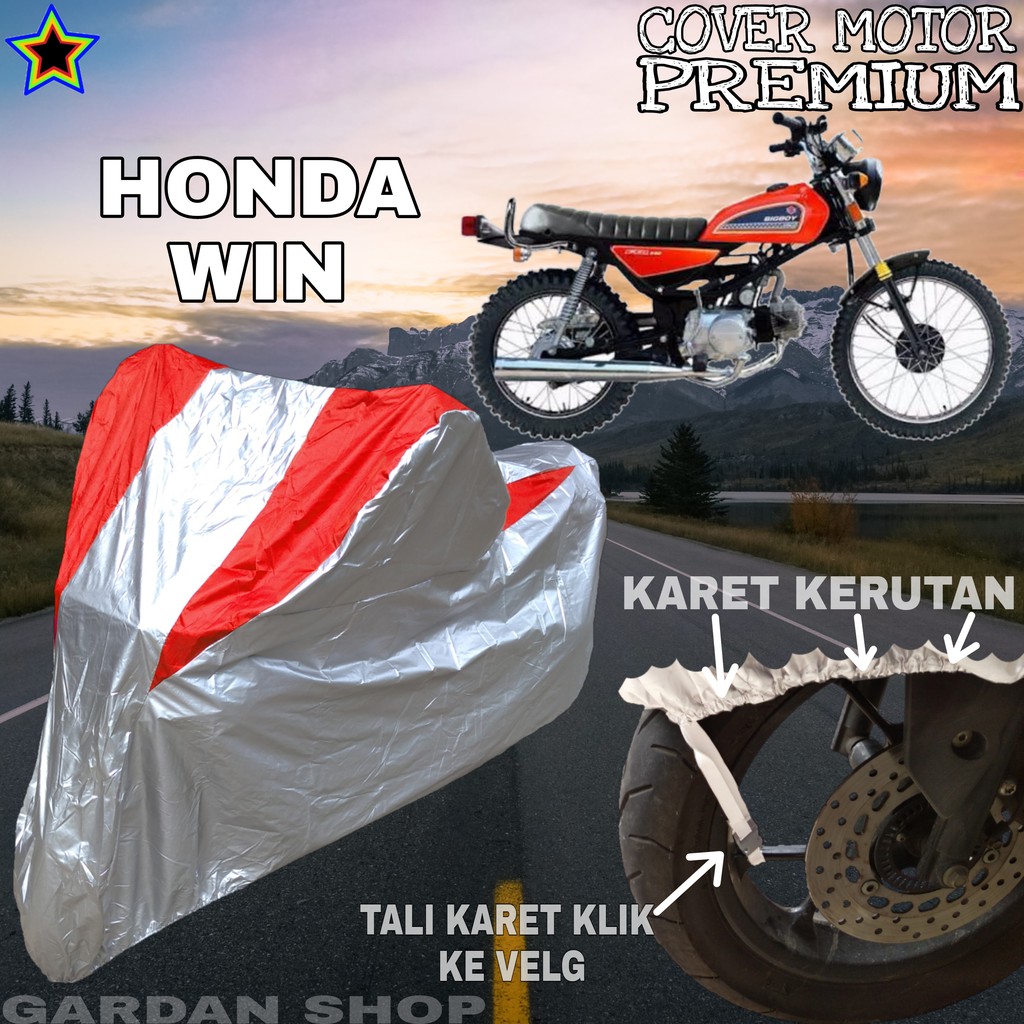 Sarung Motor HONDA WIN Silver MERAH Body Cover Penutup Motor Honda Win PREMIUM