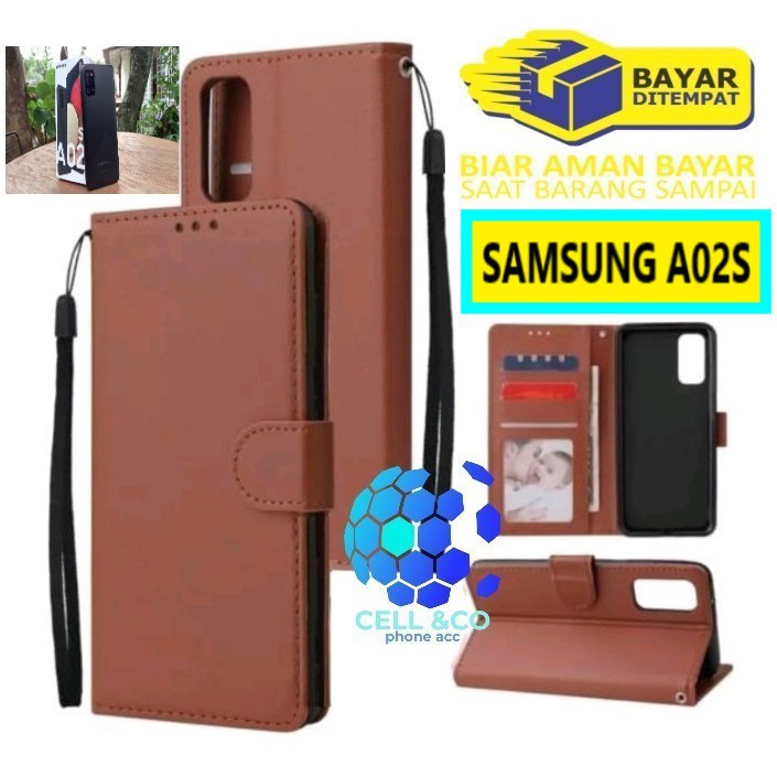 Flip cover SAMSUNG A02S Flip case buka tutup kesing hp casing flip case Premium Leather Wallet