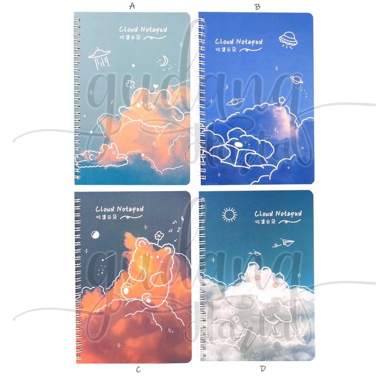 Notebook A5 Spiral Bear Cloud Buku Motif Beruang Awan Notepad GH 308844