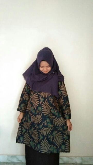 Tunik Batik Ziper Atasan Terbaru M L Xl Xxl