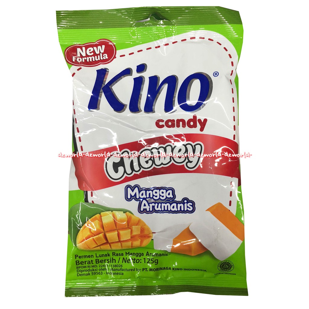 Kino Candy Chewy Tersedia 2Varian Rasa Durian dan Mangga Permen Lunak 125gr