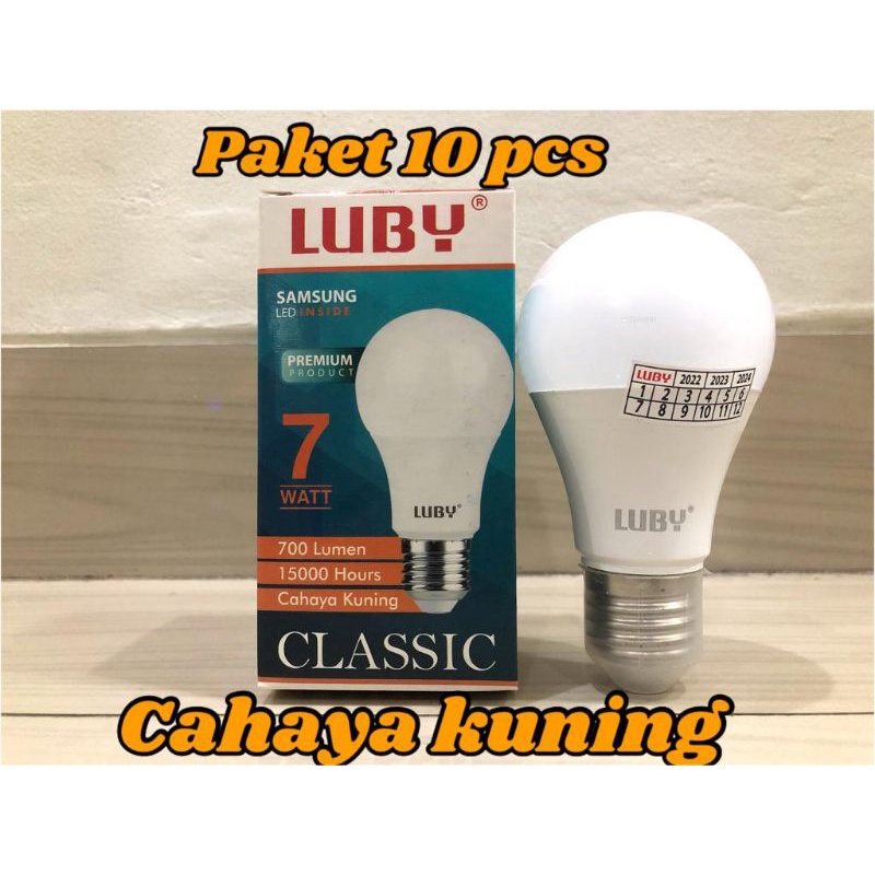 BOHLAM LED LUBY CAHAYA KUNING PAKET 10 PCS 7 WAAT