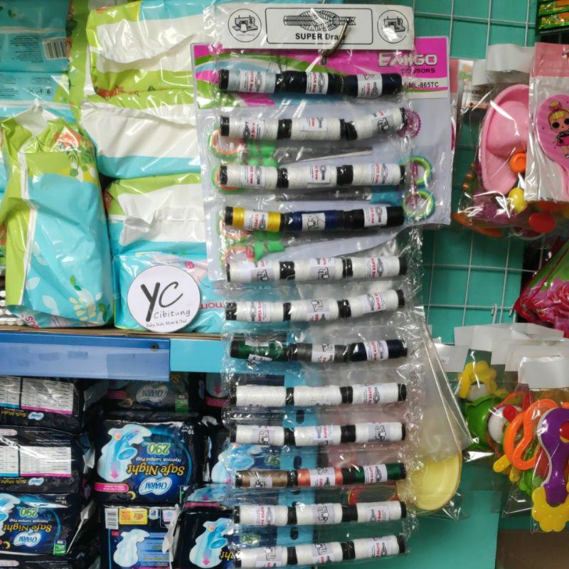 BISA COD Benang Jahit Ekonomis 1 PCS Warna Warni Hitam Putih  Perlengkapan Menjahit