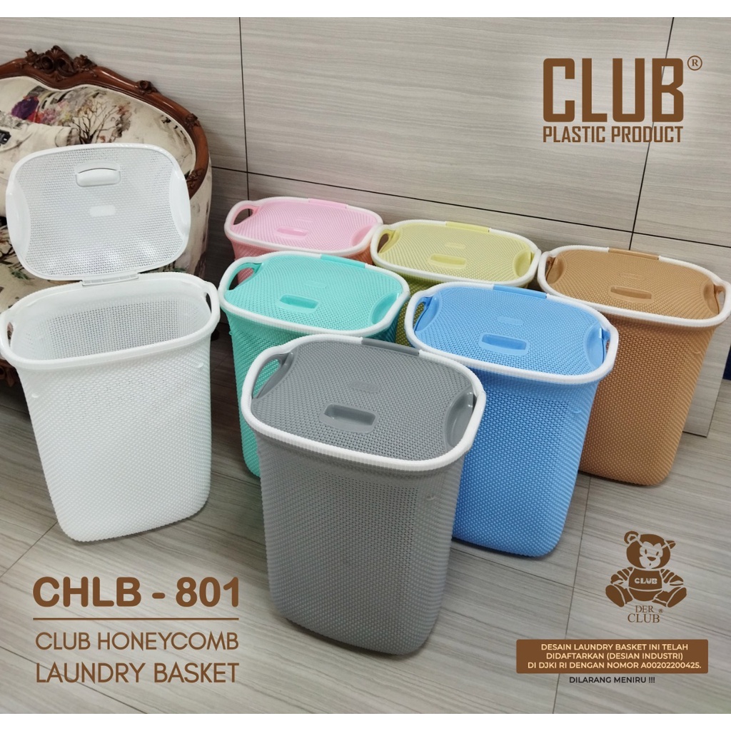 CLUB Honeycomb Laundry Basket 801 - Keranjang Laundry - Keranjang Binatu - Keranjang Plastik