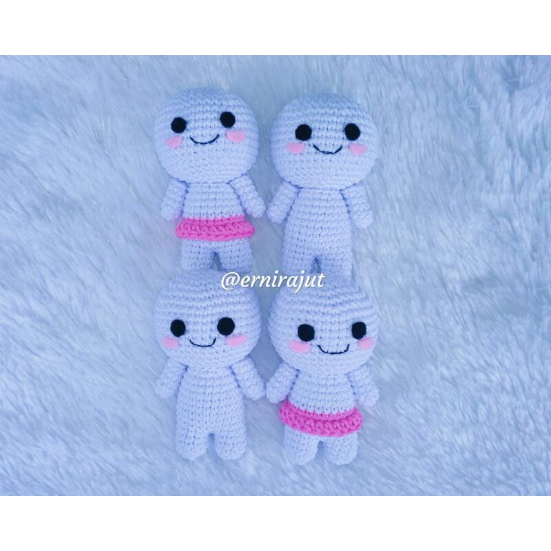 Amigurumi Quby sticker pentol | Boneka rajut Quby sticker pentol gantungan kunci ganci