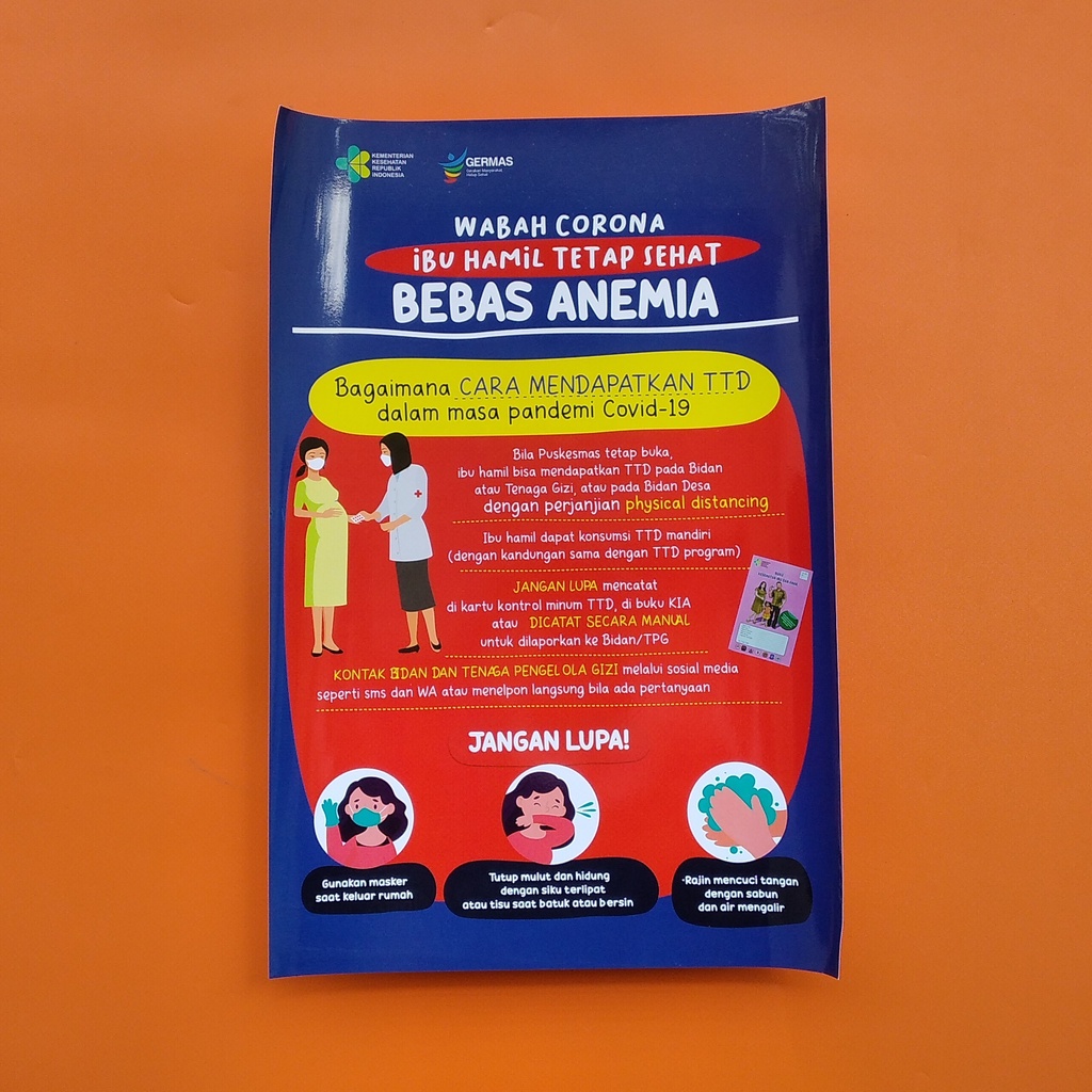 Terbaru - Poster Anemia Ibu Hamil : Cara mendapatkan tablet Tambah Darah, Poster TTD