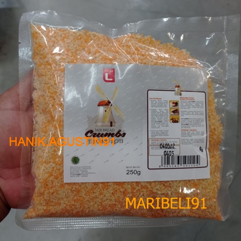 

Choice L Tepung Roti Tepung Panir Warna Mix Putih Kuning Bread Crum 250Gr MB91