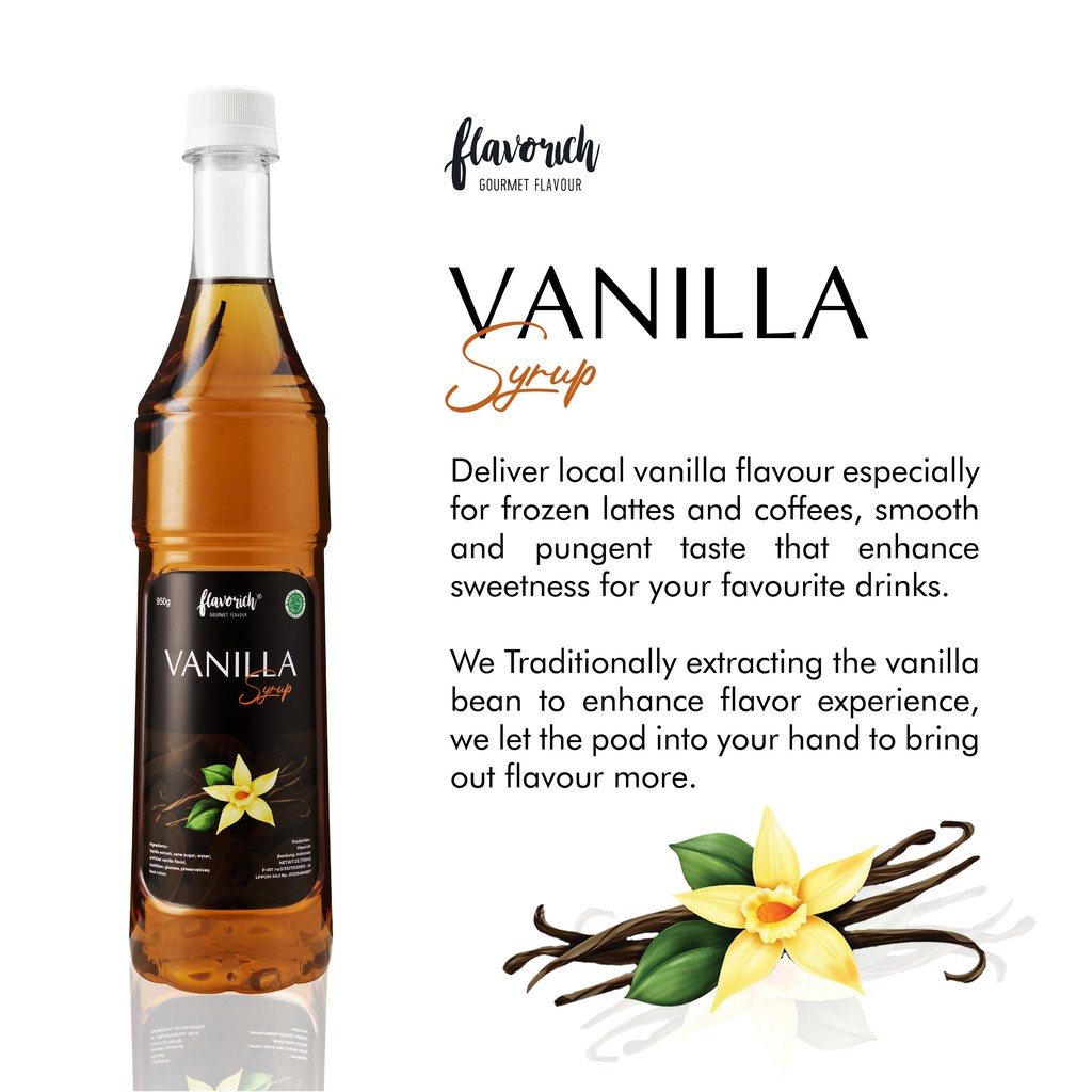 

FLAVORICH - Sirup Puree Vanilla / Gourmet Syrup / Sirup Untuk Hotel, Restaurant and cafe.