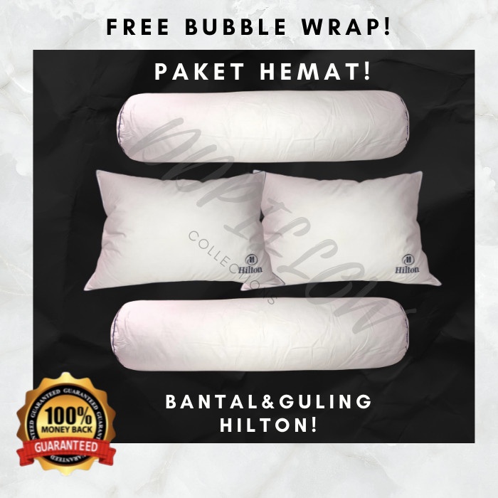 Kepala-Bantal- Paket 2 Bantal Bulu Angsa Asli Dan 2 Guling Bulu Angsa Asli - Tanpa Bordir -Bantal-