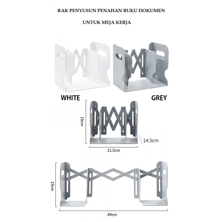 

Retractable Desk Book Holder with Pen Holder - Rak Buku di Meja Anda