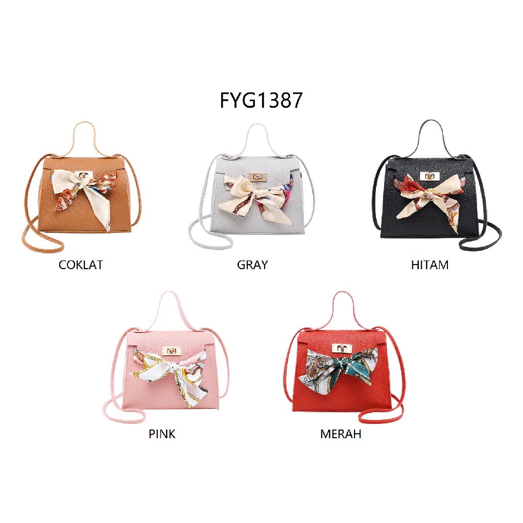 ELFYDO ELF1387 Tas Selempang Wanita Sling Bag Cewek Ribbon Tas Selempang Pita Fashion Wanita